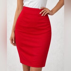 Le Chateau Vibrant Red Pencil Skirt